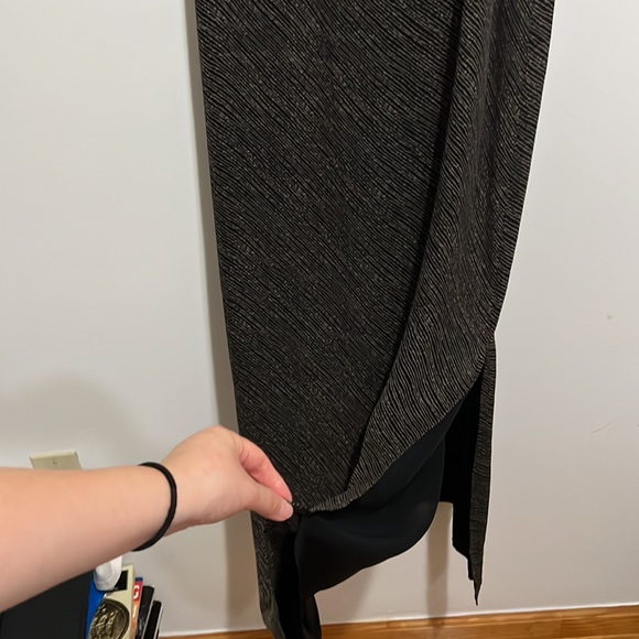 111 state striped printed 100% silk maxi dress - black/gold - size S - Picture 9 of 9